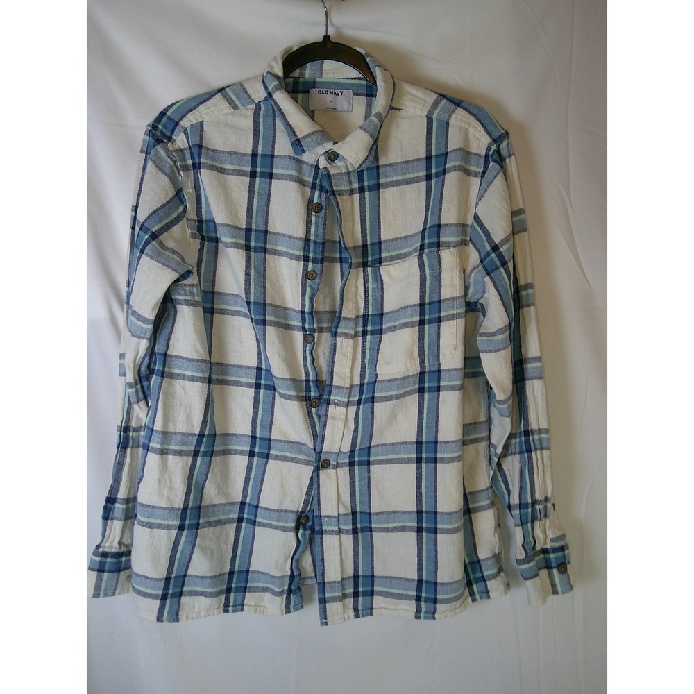Old Navy Mens Plaid Flannel Long Sleeve Button Down Shirt Size Medium